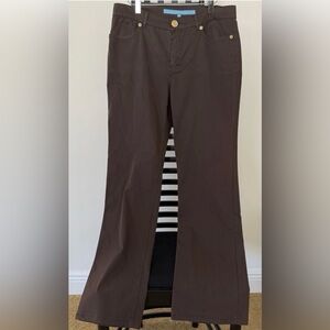 Escada Dark Brown Jeans with Gold Button